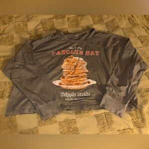Aerie Gray Pancake Day Long Sleeve Tee